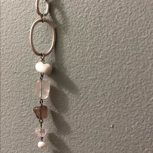 Oxidized looking gem charm necklace